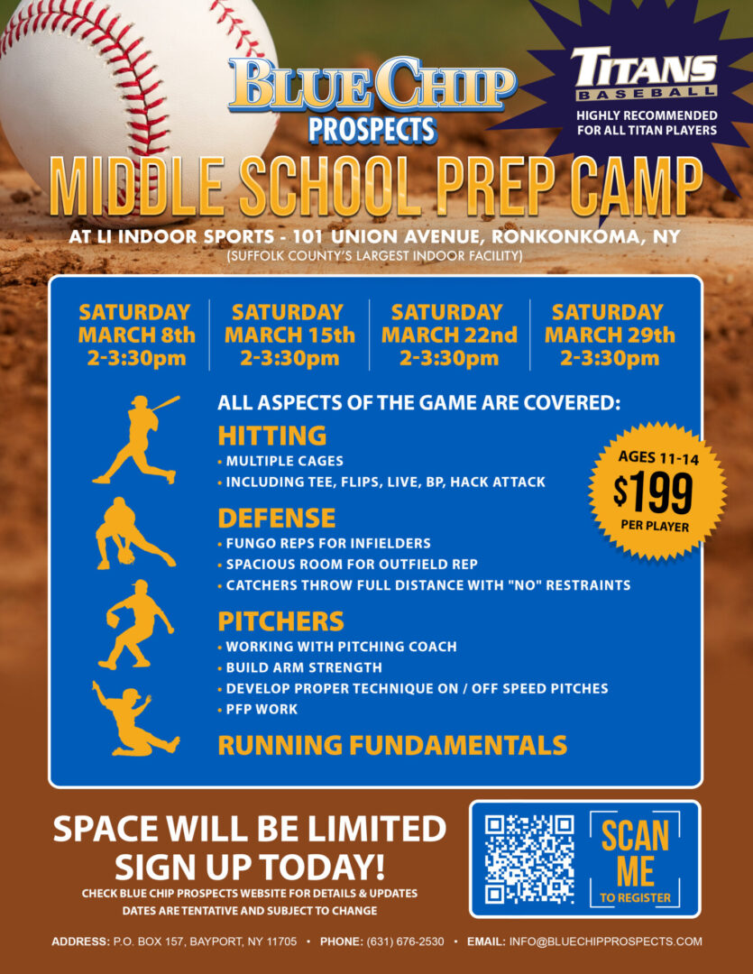 A poster of the middle school prep camp.